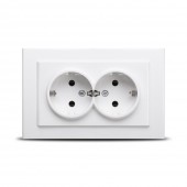 Priza dubla Schuko 16A alb Mina - OVIVO | 401-010300-907