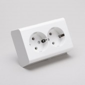 Priza dubla Schuko 16A alb Nivo - OVIVO | 402-010000-907
