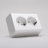 Priza dubla Schuko 16A alb Nivo - OVIVO | 402-010000-907