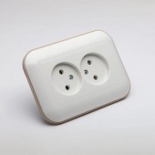 Priza dubla Schuko 16A alb/Kraft Loft - OVIVO | 404-010306-908
