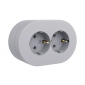 Priza dubla Schuko aplicata 16A IP54 gri Xone - OVIVO | 406-240000-907