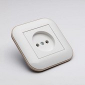 Priza fara contact de protectie 16A alb/Kraft Loft - OVIVO | 404-010306-215