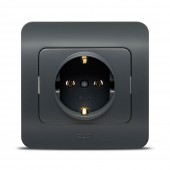 Priza fara contact de protectie 16A antracit Jazz - ELBI