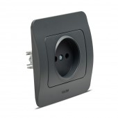 Priza fara contact de protectie 16A antracit Jazz - ELBI