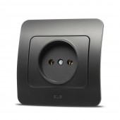 Priza fara contact de protectie 16A negru mat Jazz - ELBI