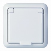 Priza incastrata IP44 alba