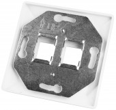 Priza pt. 2 module TOOLLESS LINE, 80x80mm, drept, RAL9010