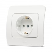 Priza Schuko 16A alb mat Jazz - ELBI