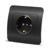 Priza Schuko 16A negru mat Jazz - ELBI