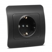 Priza Schuko 16A negru mat Jazz - ELBI