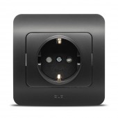 Priza Schuko 16A negru mat Jazz - ELBI