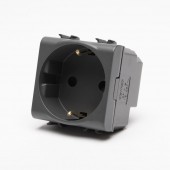 Priza Schuko 2M 16A negru Chorus – GEWISS | GW12241