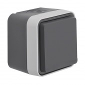 Priza Schuko aplicata 16A IP55 gri cubyko – HAGER | WNC140