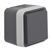 Priza Schuko aplicata cu protectie copii 16A IP55 gri cubyko – HAGER | WNC160