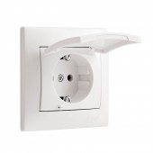 Priza Schuko cu capac 16A alb Luca – LEZARD