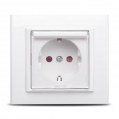 Priza Schuko cu capac 16A alb Mina - OVIVO | 401-010300-243
