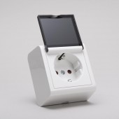 Priza Schuko cu capac 16A alb Nivo - OVIVO | 402-010000-243
