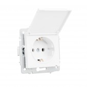 Priza Schuko cu capac 16A alb Vesna - LEZARD
