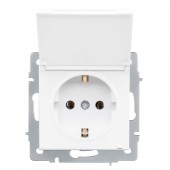 Priza Schuko cu capac 16A alb Vesna - LEZARD