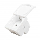 Priza Schuko cu capac 2M 16A alb Unica – SCHNEIDER | NU303718TA
