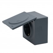 Priza Schuko cu capac aplicata 16A gri grafit Leto - LEZARD