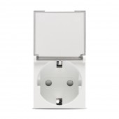 Priza Schuko cu capac protectie copii 2M 16A alb mat Moda Voice – ELBI
