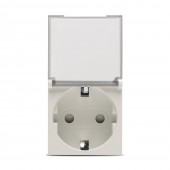 Priza Schuko cu capac protectie copii 2M 16A bej mat Moda Voice – ELBI