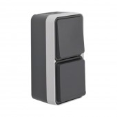 Priza Schuko cu întrerupator vertical aplicata 16A IP55 gri cubyko – HAGER | WNC080