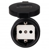 Priza Schuko, rezistenta la impact, 16A IP54 cu capac, tip F
