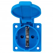 Priza Schuko+capac montaj pe panou, 16A, IP44, conex. elast.
