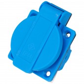 Priza Schuko+capac montaj pe panou, 16A, IP44, conex. elast.