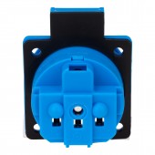 Priza Schuko+capac montaj pe panou, 16A, IP44, conex. elast.