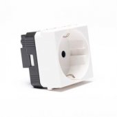 Priza Standard German 2 Module Alb 16A 2P+E