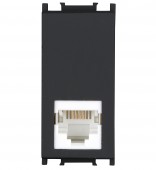 Priza telefon RJ11, 1M, negru