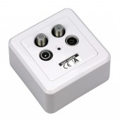 Priza term.4port.R/TV/2xSAT,Cl.A,aplicata alba