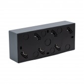 Priza tripla Schuko aplicata 16A gri grafit Leto - LEZARD