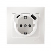 Priza Type C+USB 16A alb Luca – LEZARD