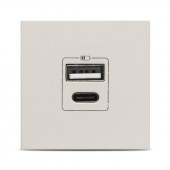 Priza USB A+C 5V 2,4A 2M bej mat Moda Voice – ELBI