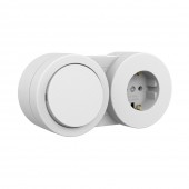 Priza+întrerupator aplicat 16A IP54 alb Xone - OVIVO | 406-010000-910