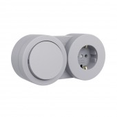 Priza+întrerupator aplicat 16A IP54 gri Xone - OVIVO | 406-240000-910