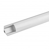 Profil aluminiu colt APK204 cu dispersor opal, 16×16 mm, lungime 2 m