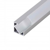 Profil aluminiu colt APN205 cu dispersor opal, 18×18 mm, lungime 2 m