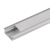 Profil aluminiu drept APK201 cu dispersor opal, 26×8 mm, lungime 2 m