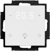 Pushbutton 1-gang, Roomthermostat with Display & Icons, wh