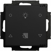 Pushbutton 2-gang, room climate sensor CO2 with Icons, bl