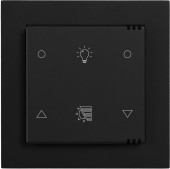 Pushbutton 2-gang, room climate sensor CO2 with Icons, bl