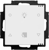 Pushbutton 2-gang, room climate sensor CO2 with Icons, wh