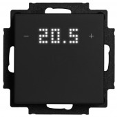 Pushbutton sensor 2-gang,2x temp. w. display,I/O,room therm.