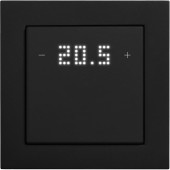 Pushbutton sensor 2-gang,2x temp. w. display,I/O,room therm.