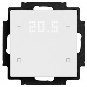 Pushbutton sensor 4-gang, 2x temp. w. display,2x neutral,I/O